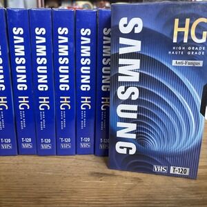 Samsung HG (High Grade)‎ T-120 VHS Tape 6-Hour VTG NOS 11 New Sealed Anti Fugus